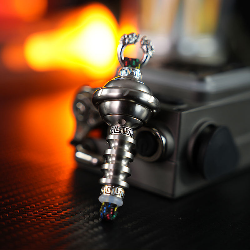 Planet Bead EDC Lanyard — Silver Braided Assembly