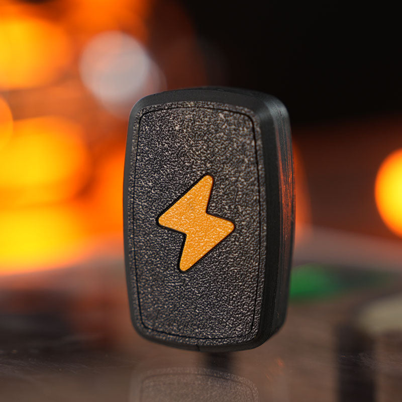Light Shield Three-Layer EDC Fidget Slider — Black / Orange Lightning, source variant view.