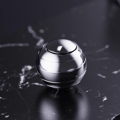 Grooved Spherical Alloy Fidget Spinner for Hand and Desktop Play — Silver