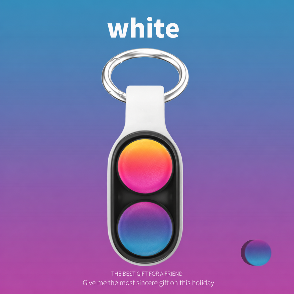 Magnetic Disc Fidget Keychain — White