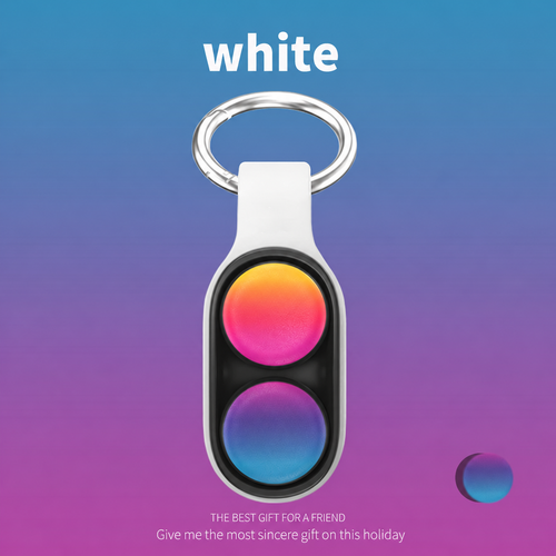 Magnetic Disc Fidget Keychain — White