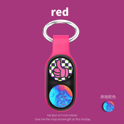 Magnetic Disc Fidget Keychain — Red