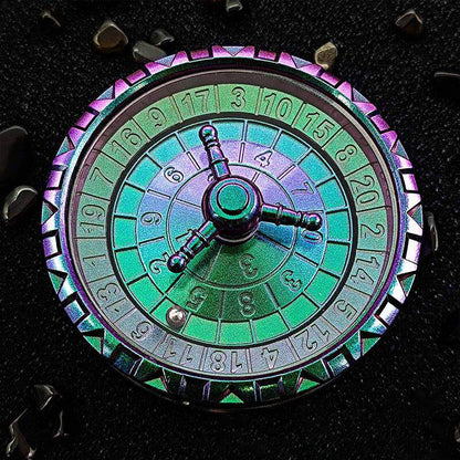 Concentric Number-Ring Roulette Fidget Spinner — Iridescent