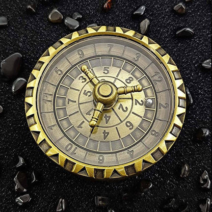 Concentric Number-Ring Roulette Fidget Spinner — Bronze-Tone