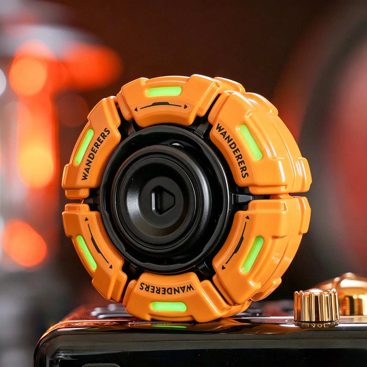 Wanderers Opening-Armor Metal Fidget Spinner — Yellow / Black — Glow + UV Light