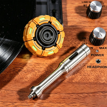 Wanderers Opening-Armor Metal Fidget Spinner — Yellow / Black — Glow + UV Light + Scepter