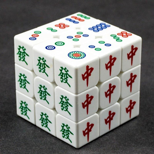 Mahjong-Pattern Twisty Puzzle Cube in 3×3, 4×4 and 5×5 Styles — 3×3 White