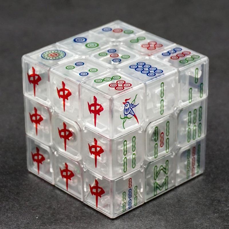 Mahjong-Pattern Twisty Puzzle Cube in 3×3, 4×4 and 5×5 Styles — 3×3 Clear