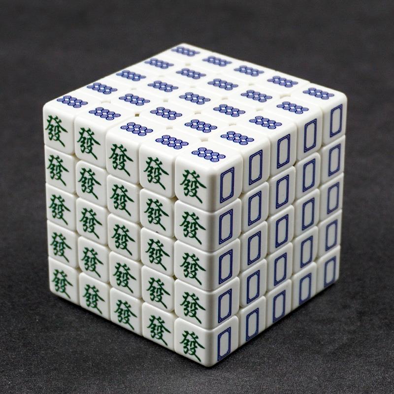 Mahjong-Pattern Twisty Puzzle Cube in 3×3, 4×4 and 5×5 Styles — 5×5 White