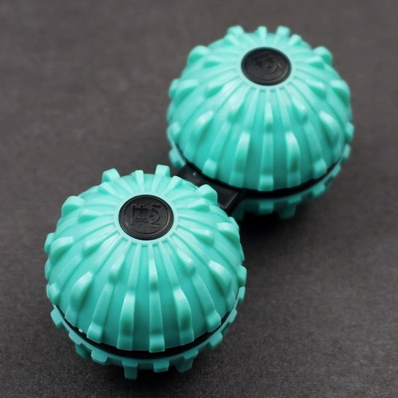LT-SL001 Ribbed Twin-Ball Fidget in Five Solid Colors — Mint Blue