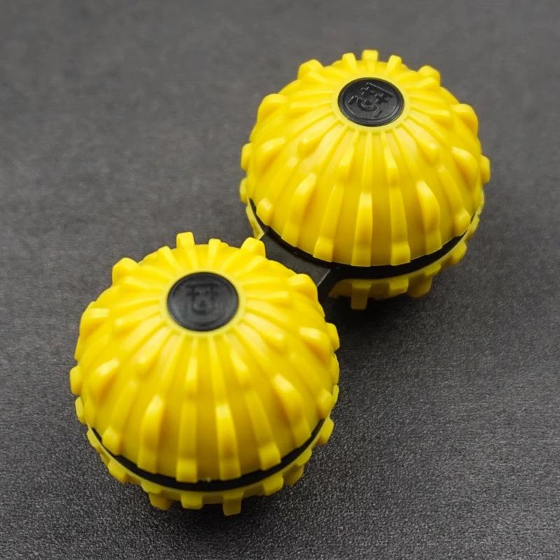 LT-SL001 Ribbed Twin-Ball Fidget in Five Solid Colors — Yellow