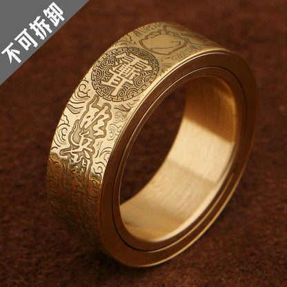 P7 PRO Brass EDC Magnetic Fidget Ring — Fixed Edition — Nine-Character Mantra, source variant view.