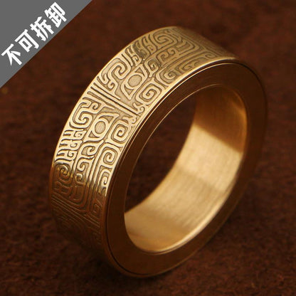 P7 PRO Brass EDC Magnetic Fidget Ring — Fixed Edition — Mythical Beast Pattern, source variant view.