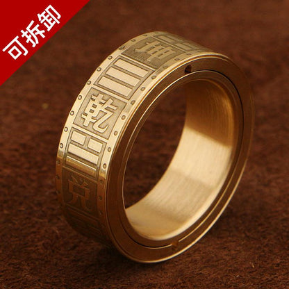 P7 PRO Brass EDC Magnetic Fidget Ring — Removable Edition — Eight Trigrams, source variant view.