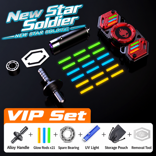YIJOO New Star Soldier Alloy Fidget Spinner — Meteor Red — VIP Set