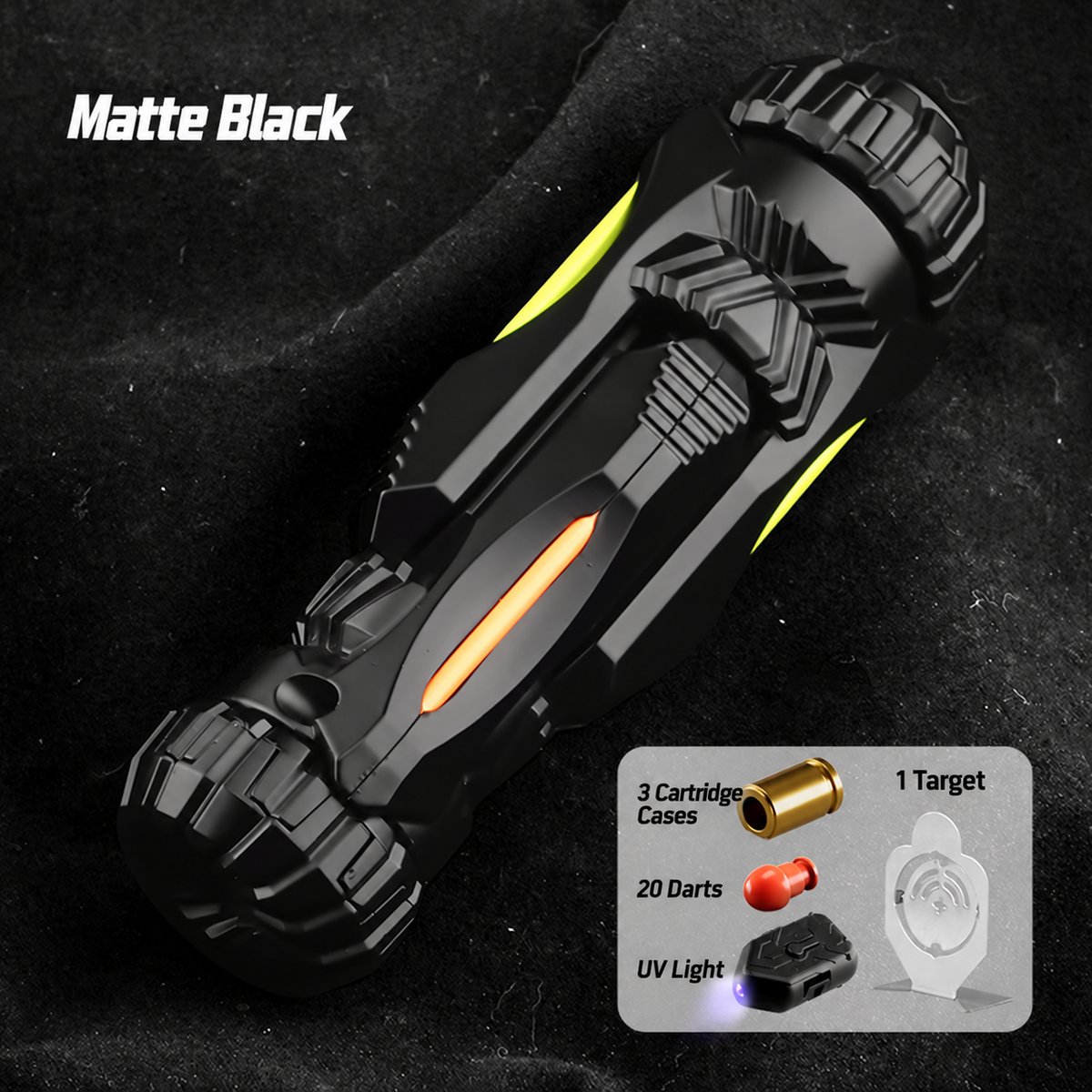 Night Raider Dart Launcher Toy Set — Polar Night Black