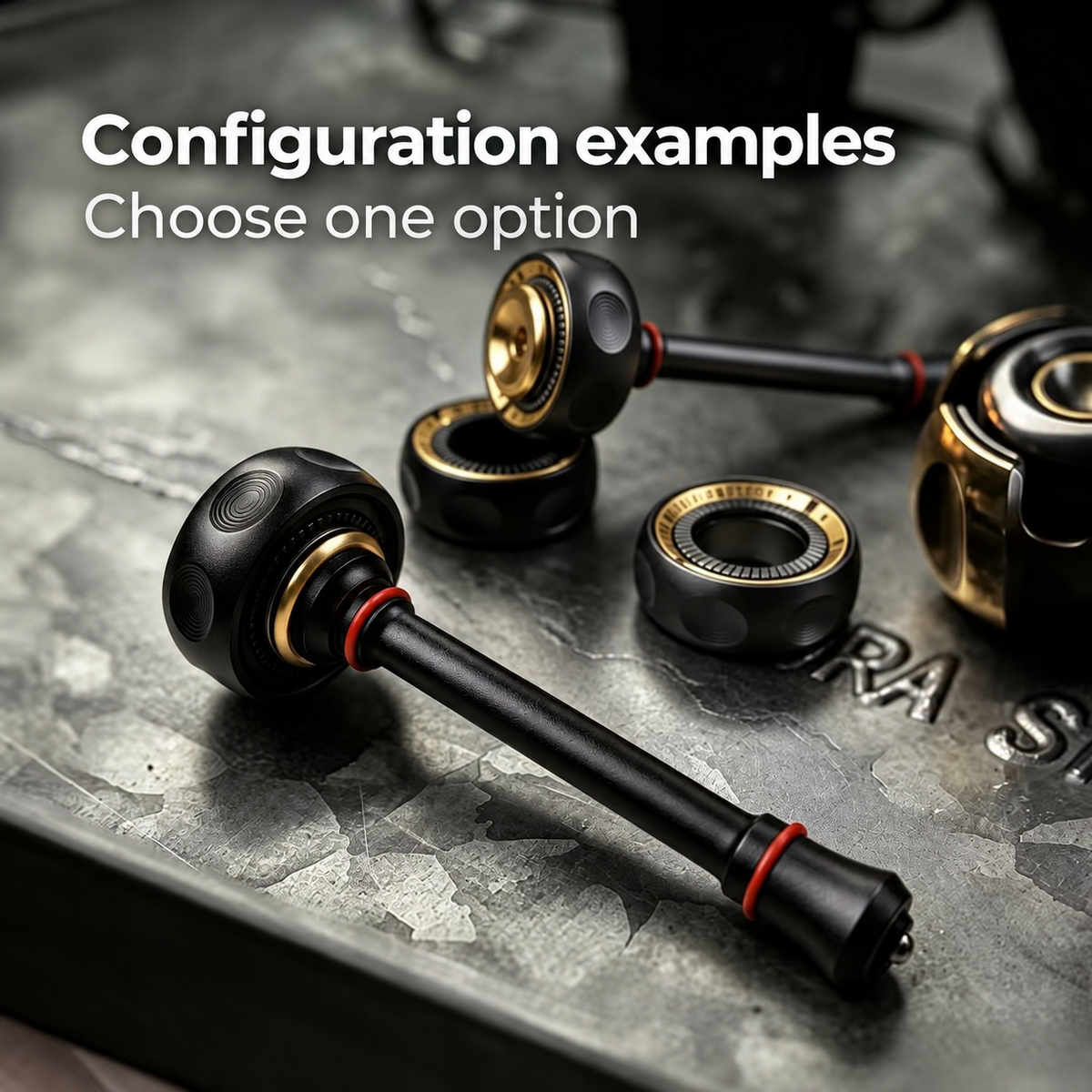 Fingerprint ring and handle configuration examples; choose one option, not a bundle