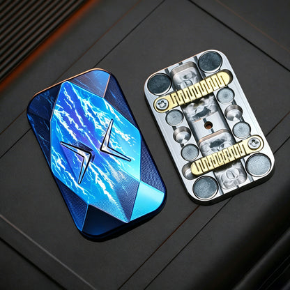 Two interacting sections of one Blue Storm X4L slider, showing the internal contact mechanism