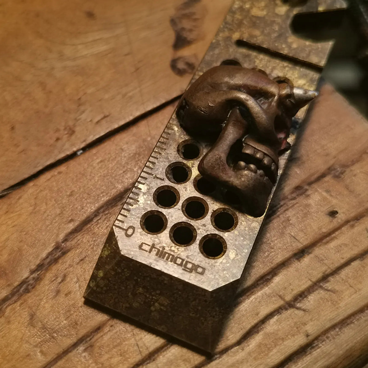 Brass Pry Bar Bottle Opener Snake Scale EDC Pocket Tool with Clip product view 2