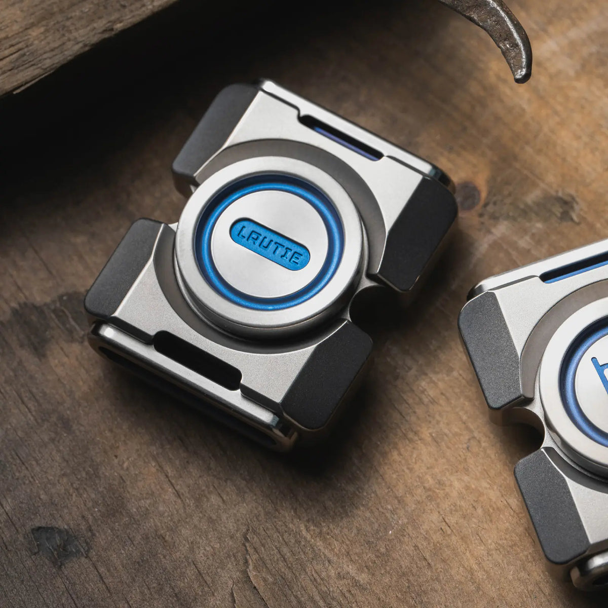 Titanium BIT02 two lobe fidget spinner for EDC desk play view 2