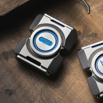 Titanium BIT02 two lobe fidget spinner for EDC desk play view 2