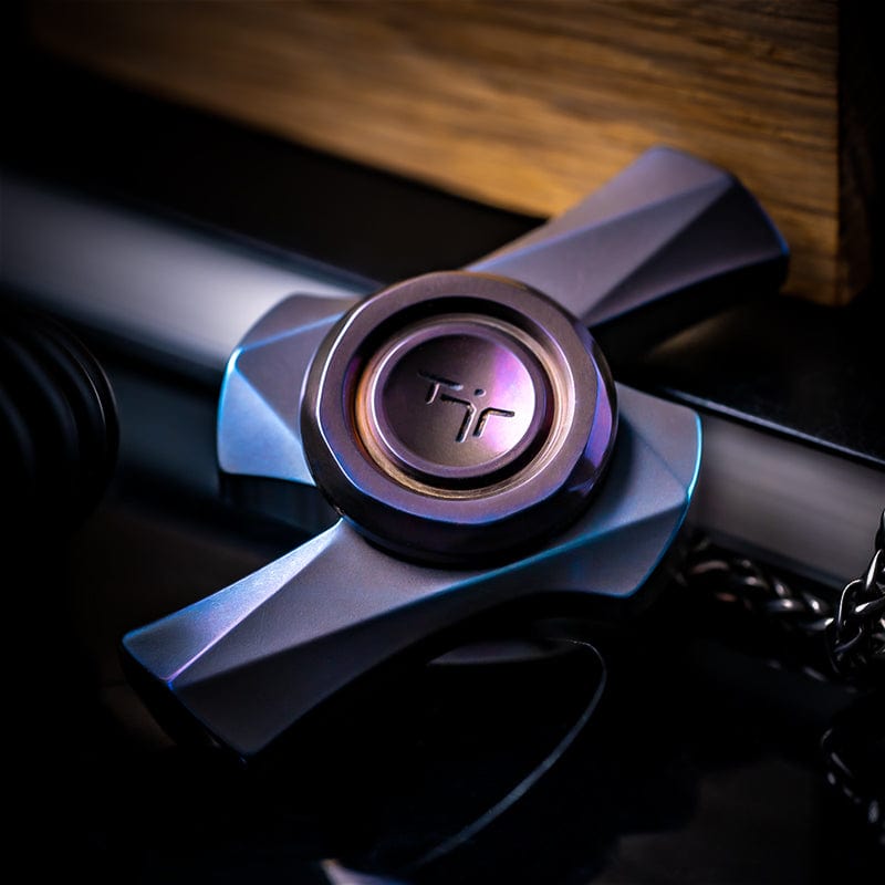 Fidget Spinner – TJR Thunder | Titanium Porcelain Washed Blasted Blue EDC Spinner