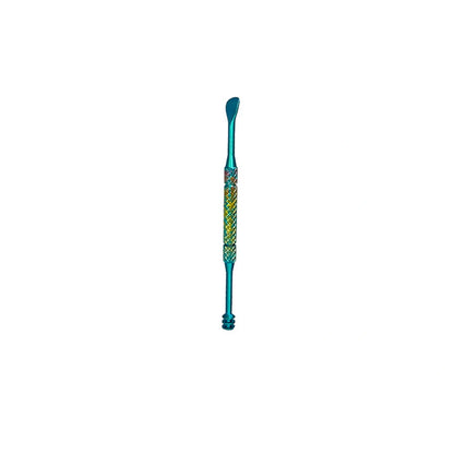 Patterned Titanium Toothpick & Ear Pick: single arabesque ear pick on white (gallery view 07).