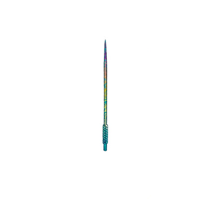 Patterned Titanium Toothpick & Ear Pick: single arabesque toothpick on white (gallery view 06).
