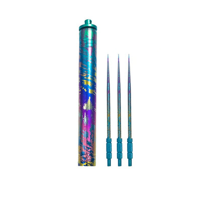 Patterned Titanium Toothpick & Ear Pick: splatter case with three toothpicks (gallery view 14).