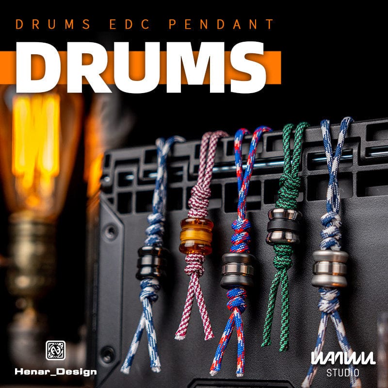 EDC Bead – WANWU Drums Lanyard Bead | Stainless Steel Titanium Zirconium PEI Paracord Bead