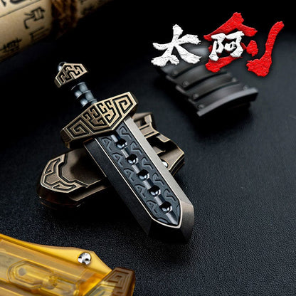 Fidget Slider EDC – WANWU Taia Sword | Zirconium Titanium Bronze PEI Push Slider
