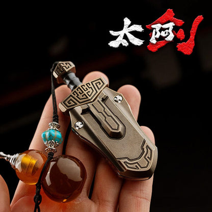 Fidget Slider EDC – WANWU Taia Sword | Zirconium Titanium Bronze PEI Push Slider