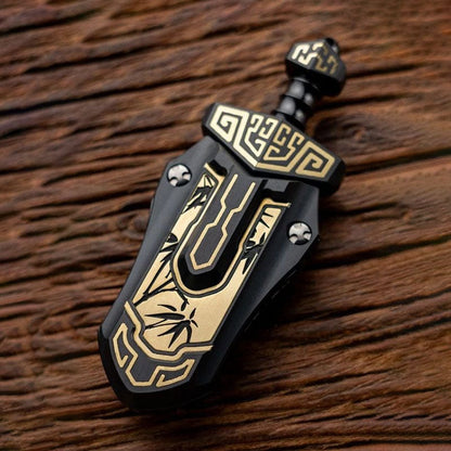 Fidget Slider EDC – WANWU Taia Sword | Zirconium Titanium Bronze PEI Push Slider
