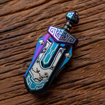 Fidget Slider EDC – WANWU Taia Sword | Zirconium Titanium Bronze PEI Push Slider