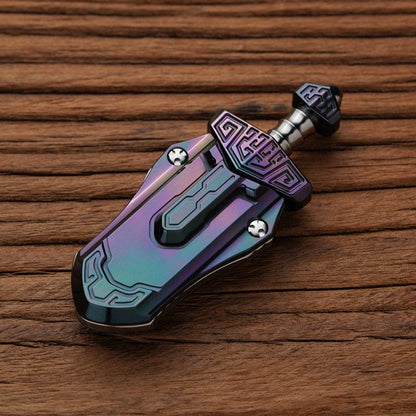 Fidget Slider EDC – WANWU Taia Sword | Zirconium Titanium Bronze PEI Push Slider