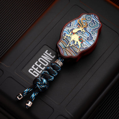 Mechanical Slider – Wood Flower | Rosewood Bloodwood Sandalwood Fidget EDC