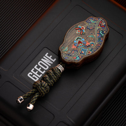 Mechanical Slider – Wood Flower | Rosewood Bloodwood Sandalwood Fidget EDC