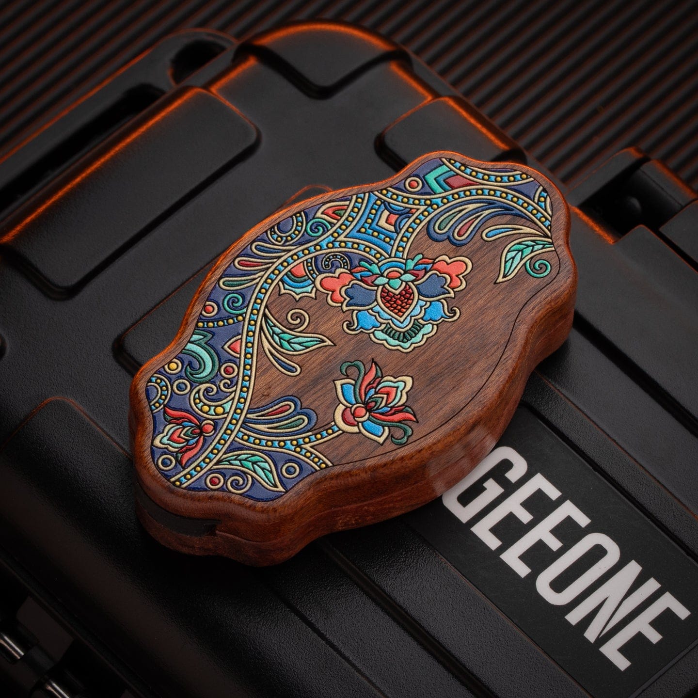 Mechanical Slider – Wood Flower | Rosewood Bloodwood Sandalwood Fidget EDC