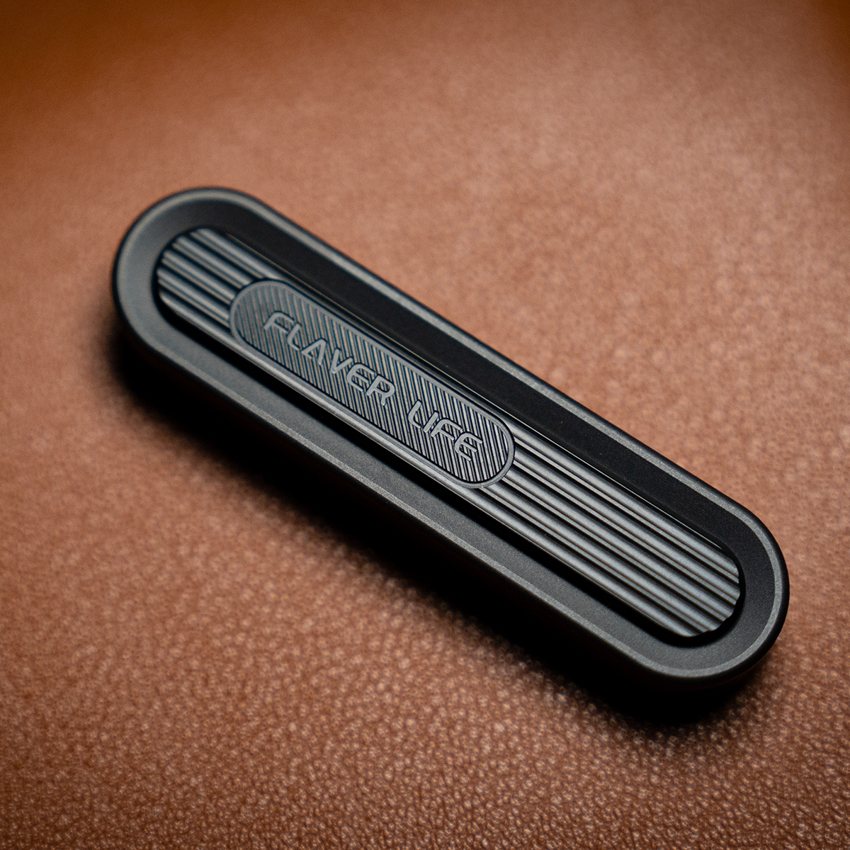 GD EDC Seasoning Stick Fidget Slider — Brass or Zirconium Alloy — Matte Zirconium Alloy — PEI Panel