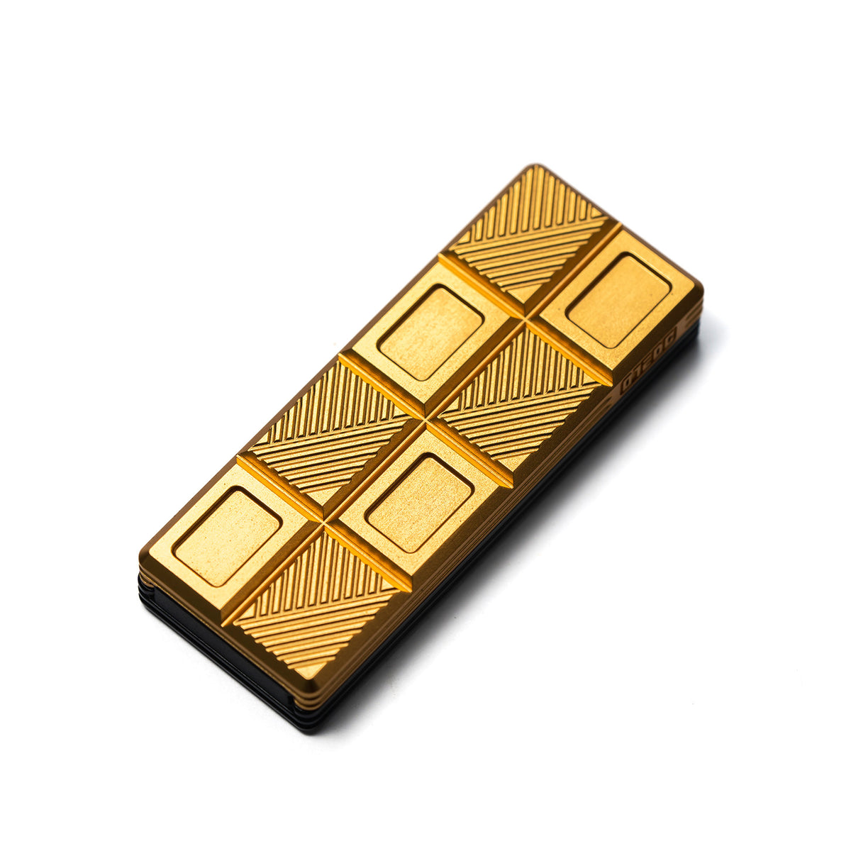 01EDC Chocolate Wafer 2.0 Aluminum-Alloy Mechanical Fidget Slider — Gold and Black