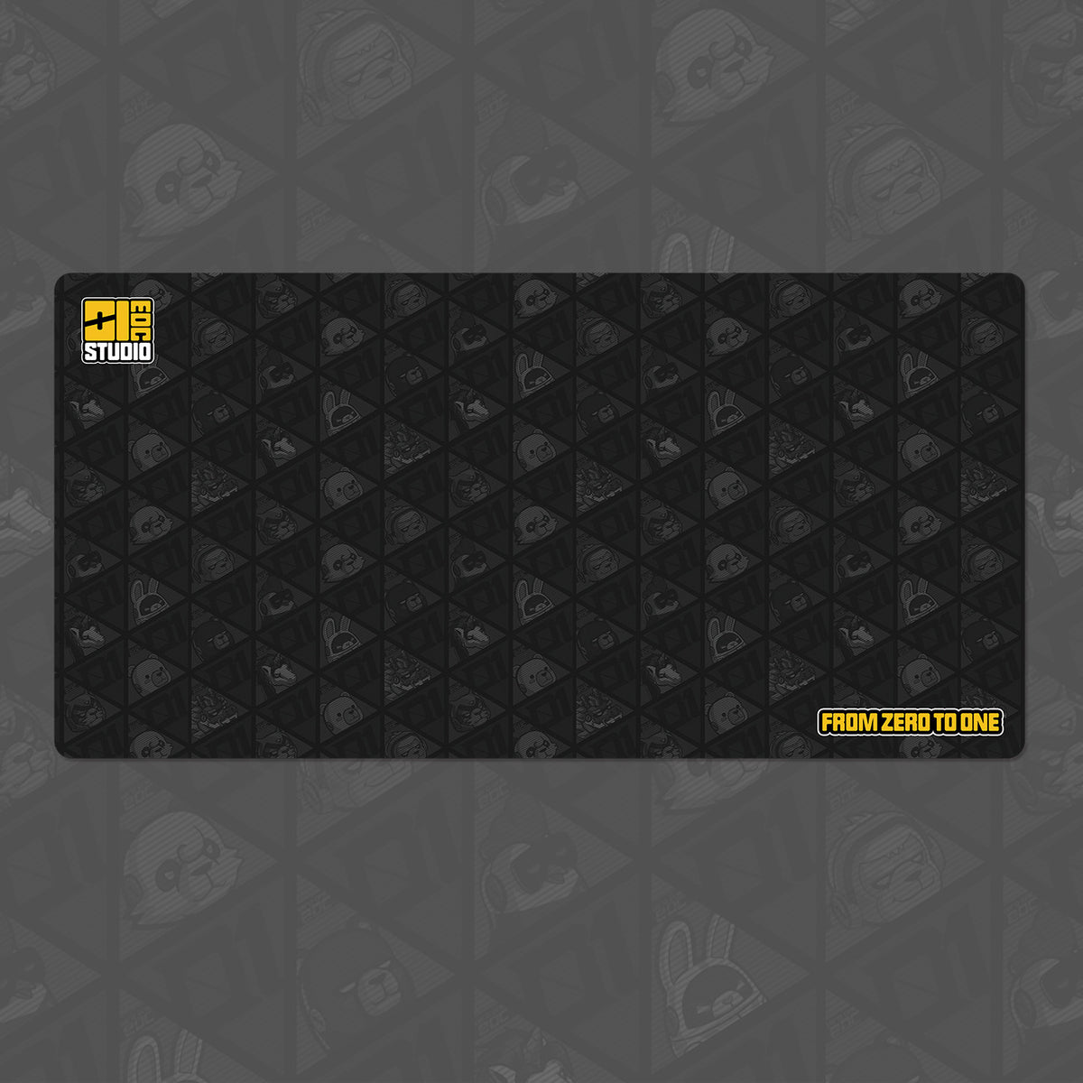 01EDC Large Mouse Mat with a Microfiber Surface and Textured Rubber Base — Yellow Accents