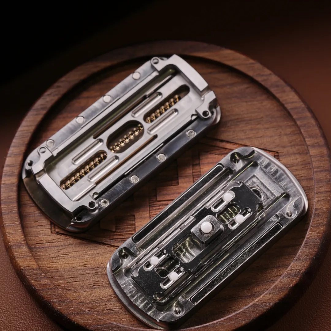 The opened mechanical structure of the SEKI × OneBean Pharaoh's Persistence slider