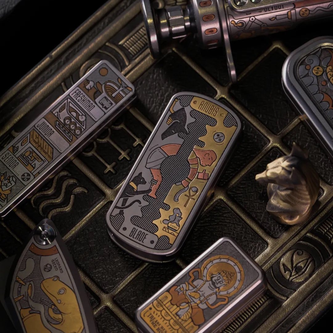 SEKI × OneBean Pharaoh's Persistence Mechanical Fidget Slider with Egyptian Artwork — source model overview 4; one selected configuration