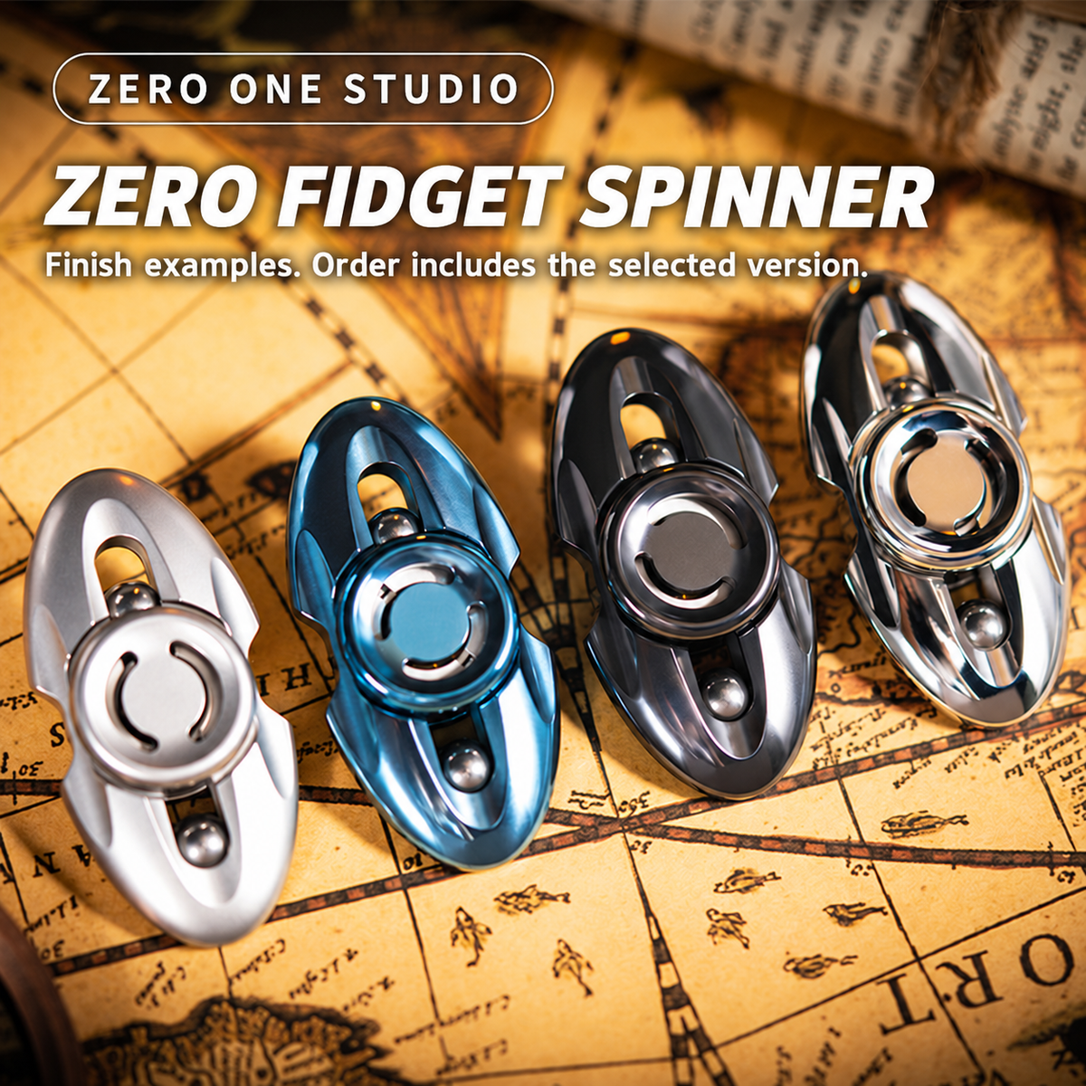 01EDC ZERO Polished Zirconium-Alloy Two-Lobe Fidget Spinner — source model overview 1; one selected configuration