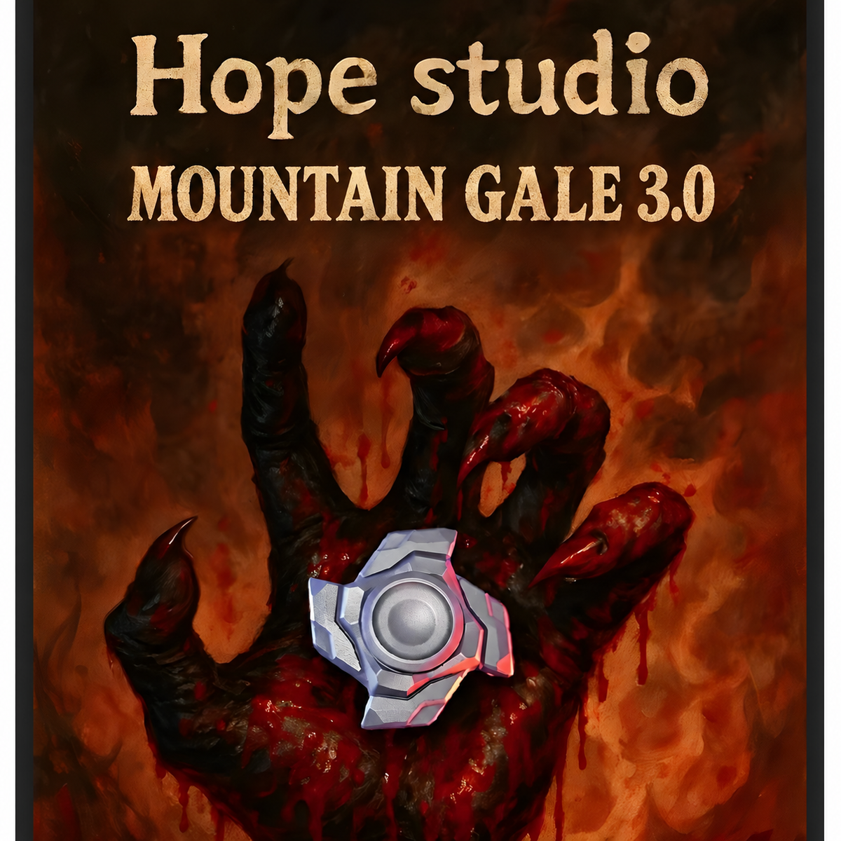 HOPE Studio Mountain Gale 3.0 Three-Arm Opening-Armor Fidget Spinner — source model overview 1; one selected configuration