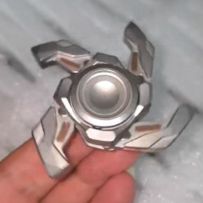 The stainless-steel Mountain Gale 3.0 spinner with its three armor arms opened