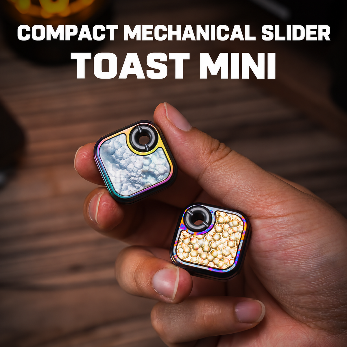 01EDC Toast Mini Mechanical Pendant Slider with Textured Inlay Options — source model overview 3; one selected configuration