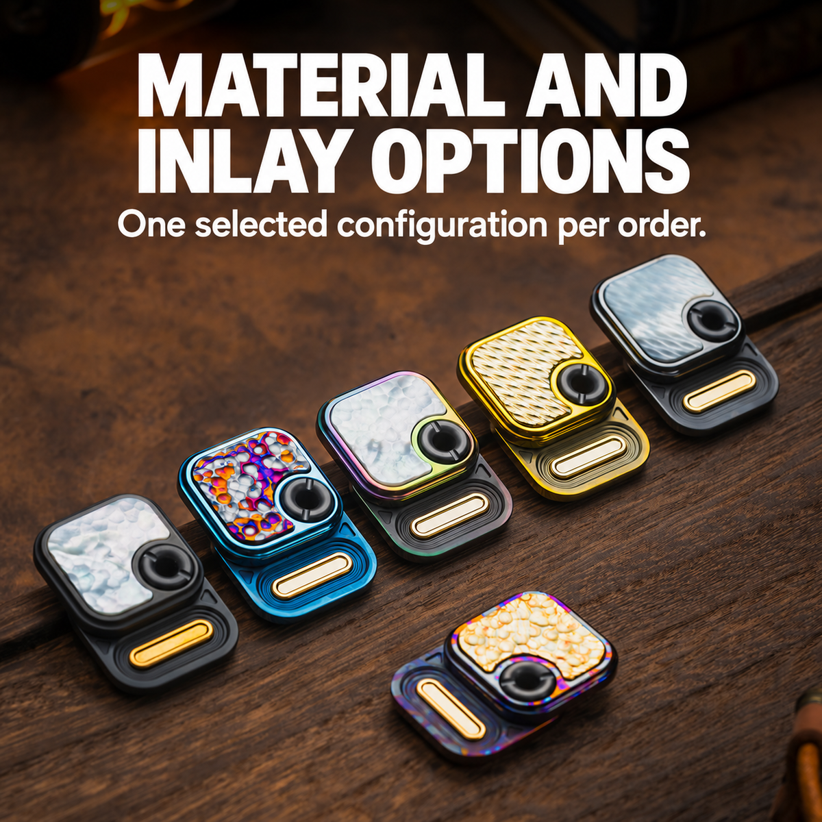 01EDC Toast Mini Mechanical Pendant Slider with Textured Inlay Options — source model overview 4; one selected configuration