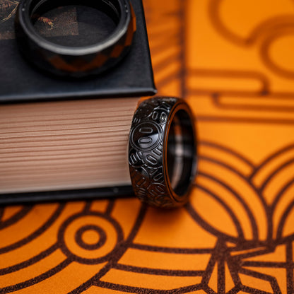 Paracord Bead – YEDC Pig Ring | Mokuti Damasteel Zirconium EDC Fidget Ring