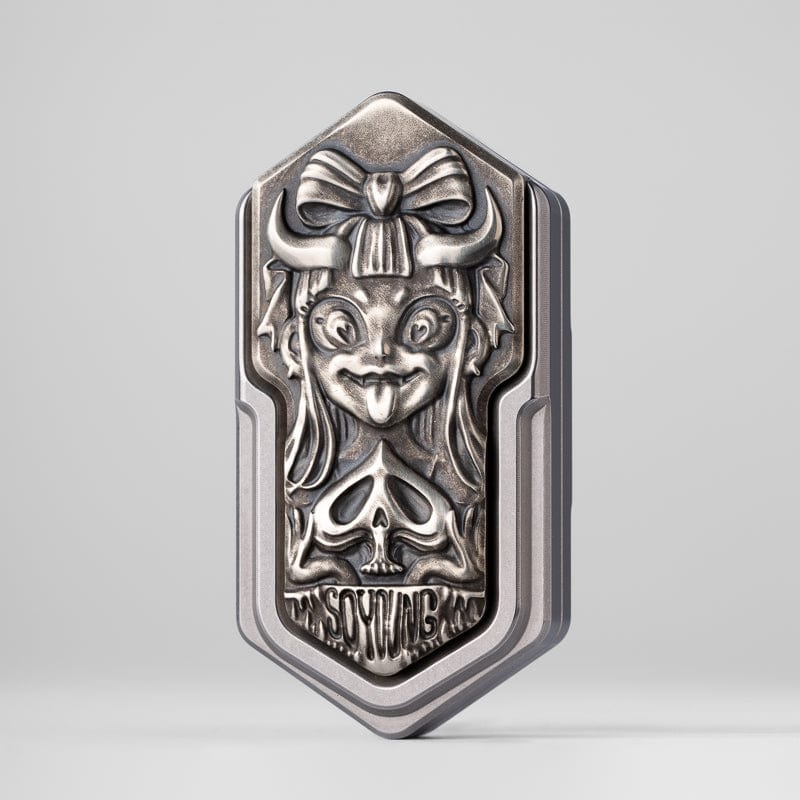 EDC Slider – YEDC Poker Lolita | Stainless Steel Titanium Zirconium Push Slider